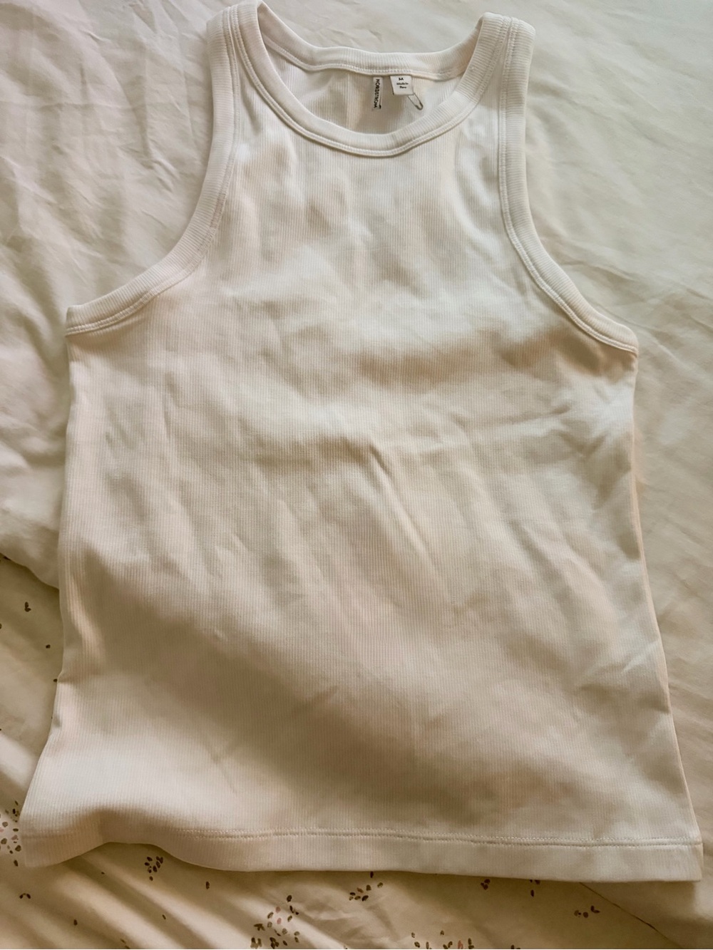 Nordstrom Everyday Cotton Rib Tank White Size M NWOT - Picture 8 of 11